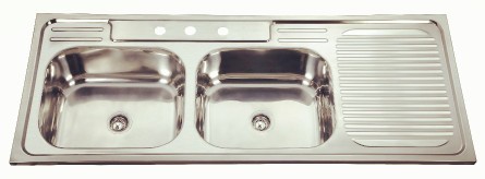 Two bowl one drain sink-KBDB12050