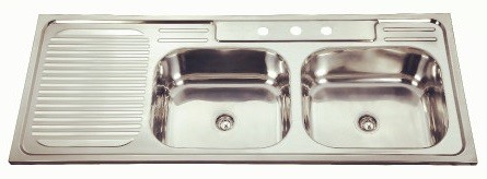 Two bowl one drain sink-KBDB12050R